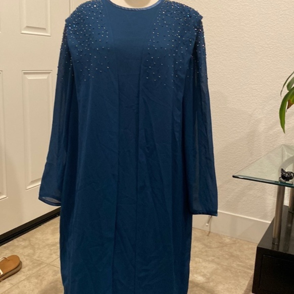 After Dark long sleeve with‎ beads zippered in the back